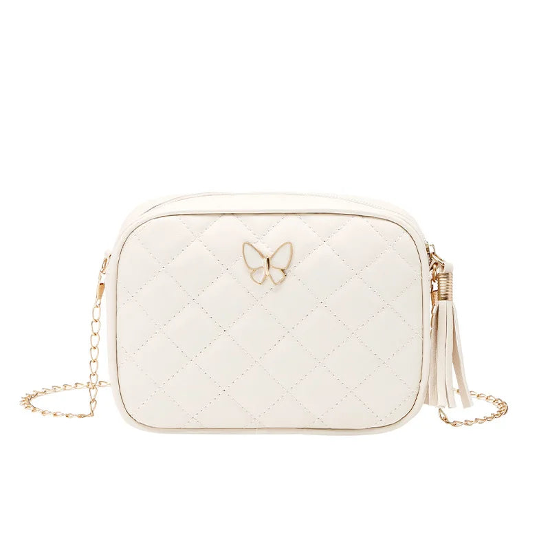 Butterfly Messenger Bag Small Square Leather Women Handbag