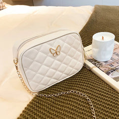 Butterfly Messenger Bag Small Square Leather Women Handbag