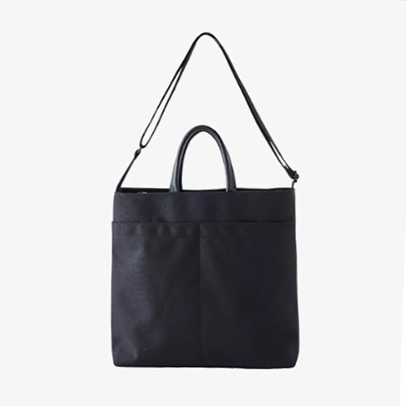 Canvas Handbag Solid Style Shoulder Bag for Women Vintage Large Capacity Tote