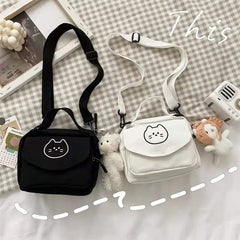 Canvas Small Fresh Lady One-Shoulder Bag Cartoon Print