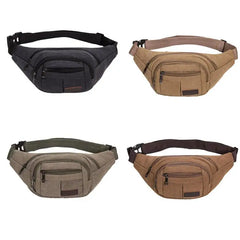 Canvas Waist Bag Vintage Leisure Canvas Bag Running Cycling