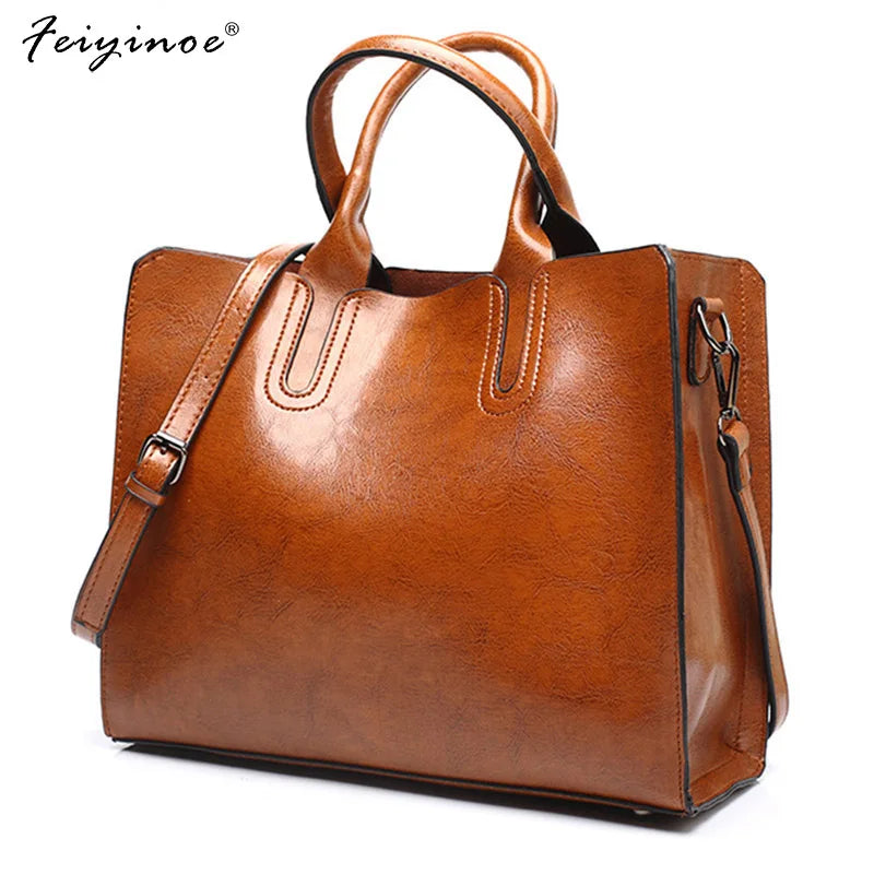 Large Capacity Tote Women Handbags Aged Look Shoulder Bag