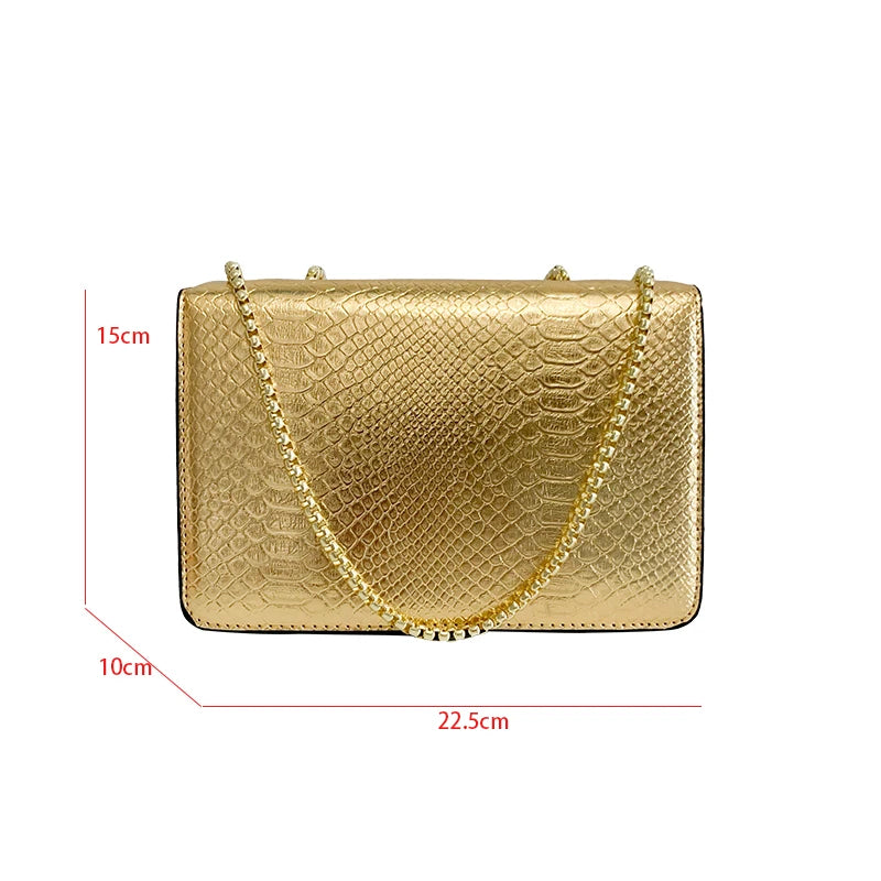 Crocodile Pattern Shoulder Bag Chain Messenger Bag Girls Handbag