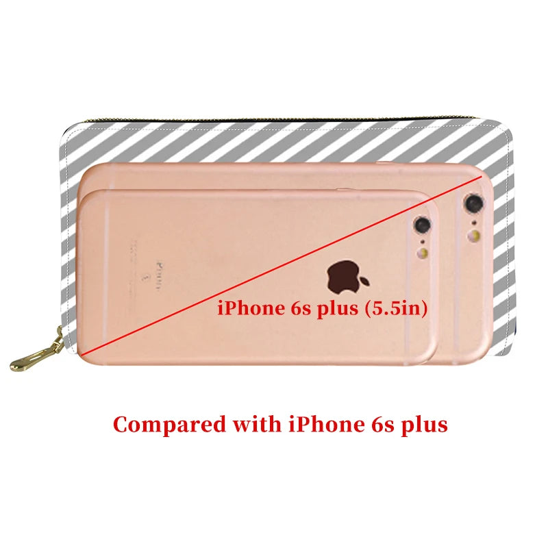 Custom Photo PU Leather Zipper Long Wallet Clutch Bag