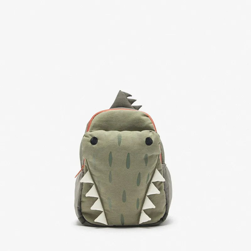 3D Green Cartoon Backpack for Kids