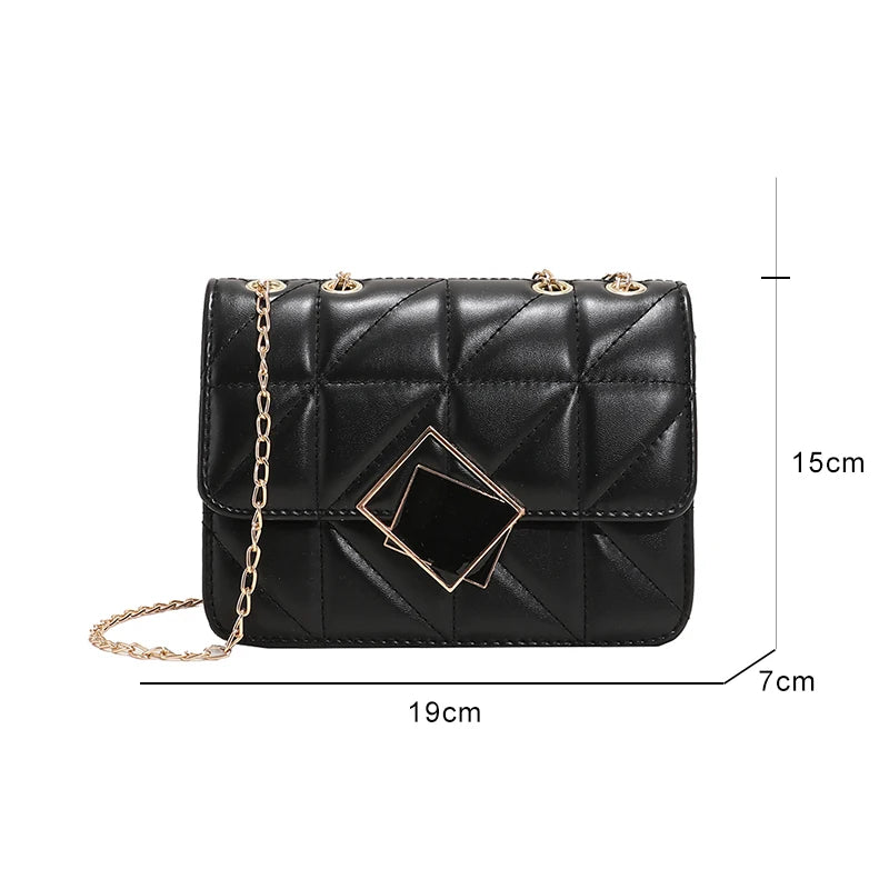 Messenger Women's Bag PU Leather Shoulder Bag Handbag Small Square