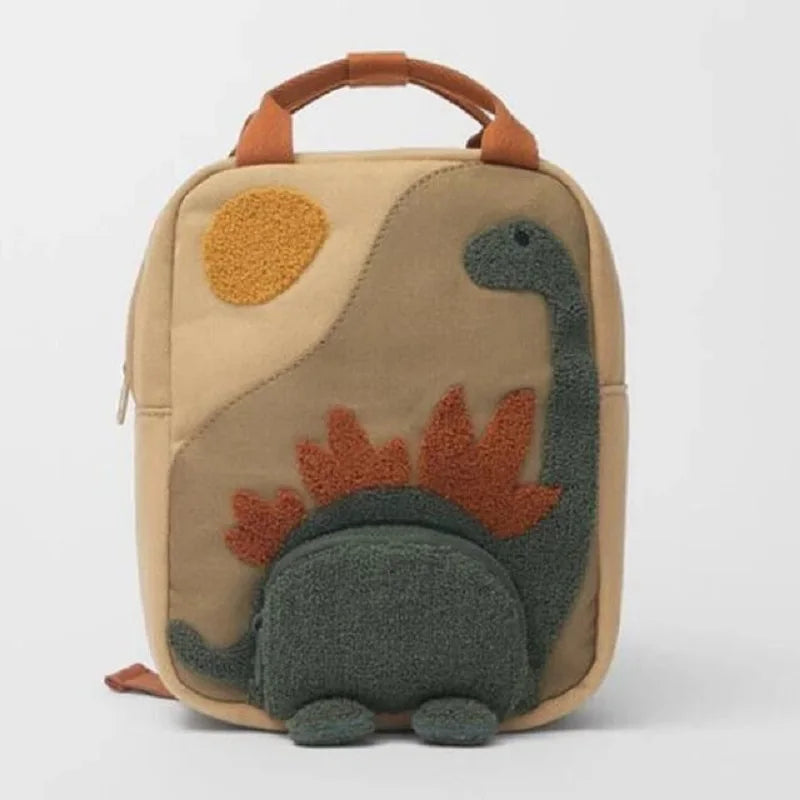 Dinosaur Embroidery Kids Backpack Kindergarten Cartoon Bag