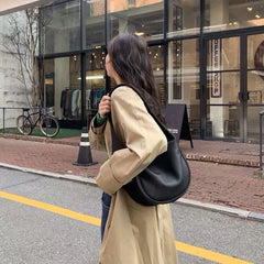 Dumpling Bag Women PU Leather Crossbody Messenger Handbag