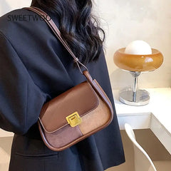 Solid Pu Leather Female Shoulder Bag Ladies Handbags