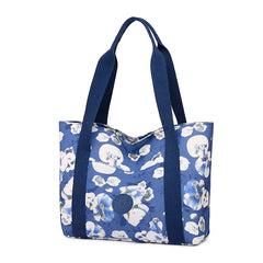 Floral Print Top-Handle Shoulder Bag Nylon Purse for Women