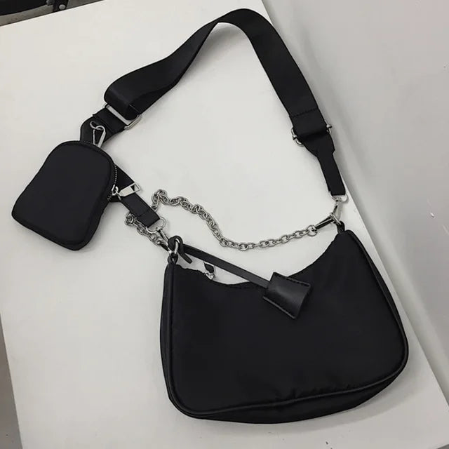 Nylon Chains Crossbody Bag Large Capacity Messenger Bag