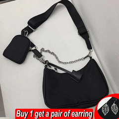Nylon Chains Crossbody Bag Large Capacity Messenger Bag