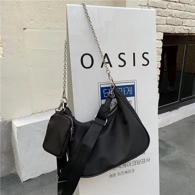 Nylon Chains Crossbody Bag Large Capacity Messenger Bag