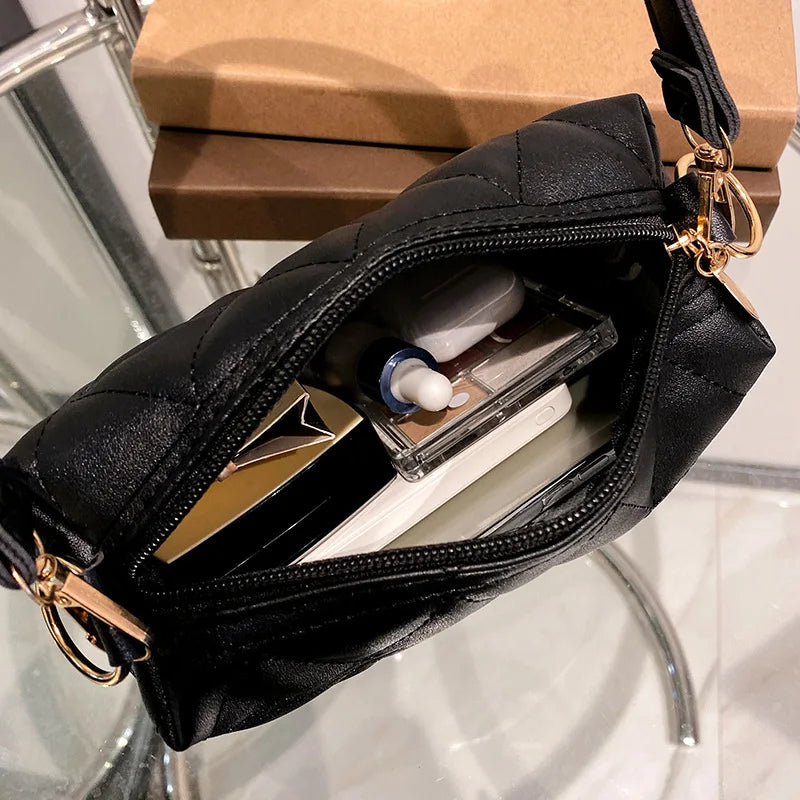Embroidered Bag Rhombic Chain Small Fresh Shoulder Messenger Bag