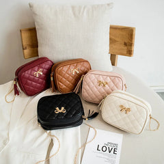 Embroidered Rhombus Shoulder Bag Chain Crossbody Phone Purse