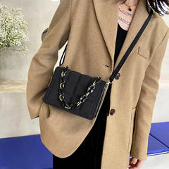Flannel Crossbody Bags Women Chain Handbag Solid Shoulder Bags