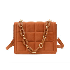 Flannel Crossbody Bags Women Chain Handbag Solid Shoulder Bags