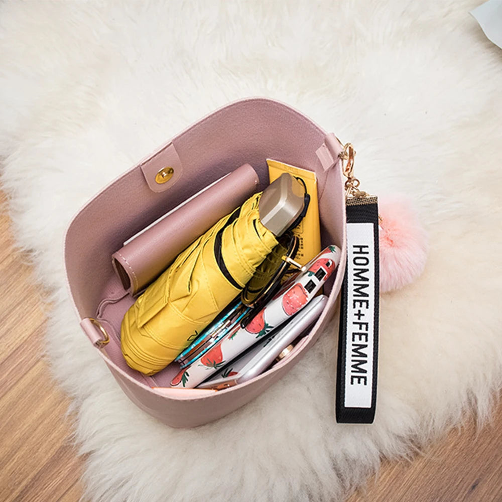 Vintage Bucket Bag Crossbody Shoulder Tote