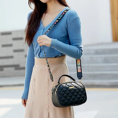 Women's Plaid Embroidered Crossbody Bag Small Messenger Shoulder Purse