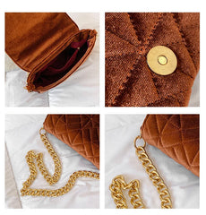 Velvet Shoulder Handbag Famous Women All-match Underarm Crossbody Bag