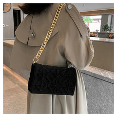 Velvet Shoulder Handbag Famous Women All-match Underarm Crossbody Bag
