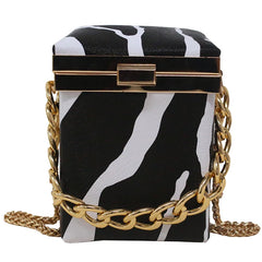 Mini Box Tote Bag PU Leather Women's Handbag