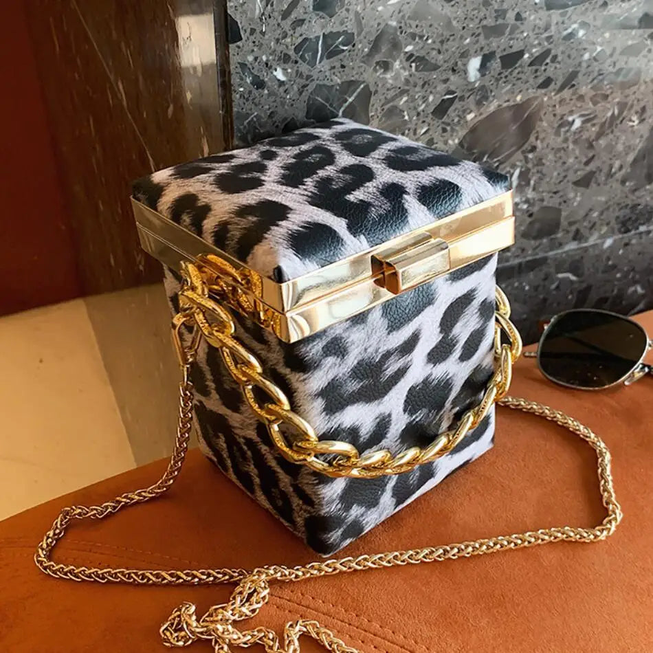 Mini Box Tote Bag PU Leather Women's Handbag