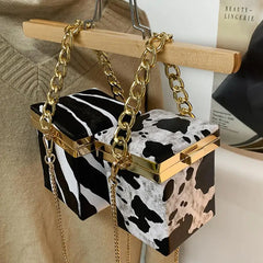 Mini Box Tote Bag PU Leather Women's Handbag