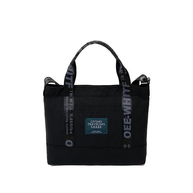 Canvas Shoulder Bag Large Capacity Crossbody Letters Handbag