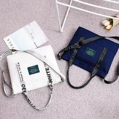 Canvas Shoulder Bag Large Capacity Crossbody Letters Handbag