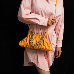 Quilted Mini Crossbody Handbag for Women, Solid Color Shoulder Bag