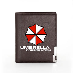 Umbrella Corporation Leather Wallet Men Women Billfold Slim Purses