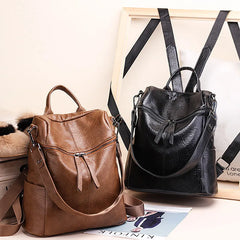 Stylish PU Leather Backpack for Teenage Girls