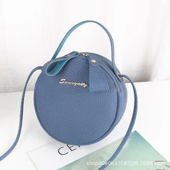 Mini Round Handbag PU Leather Crossbody Bag for Women
