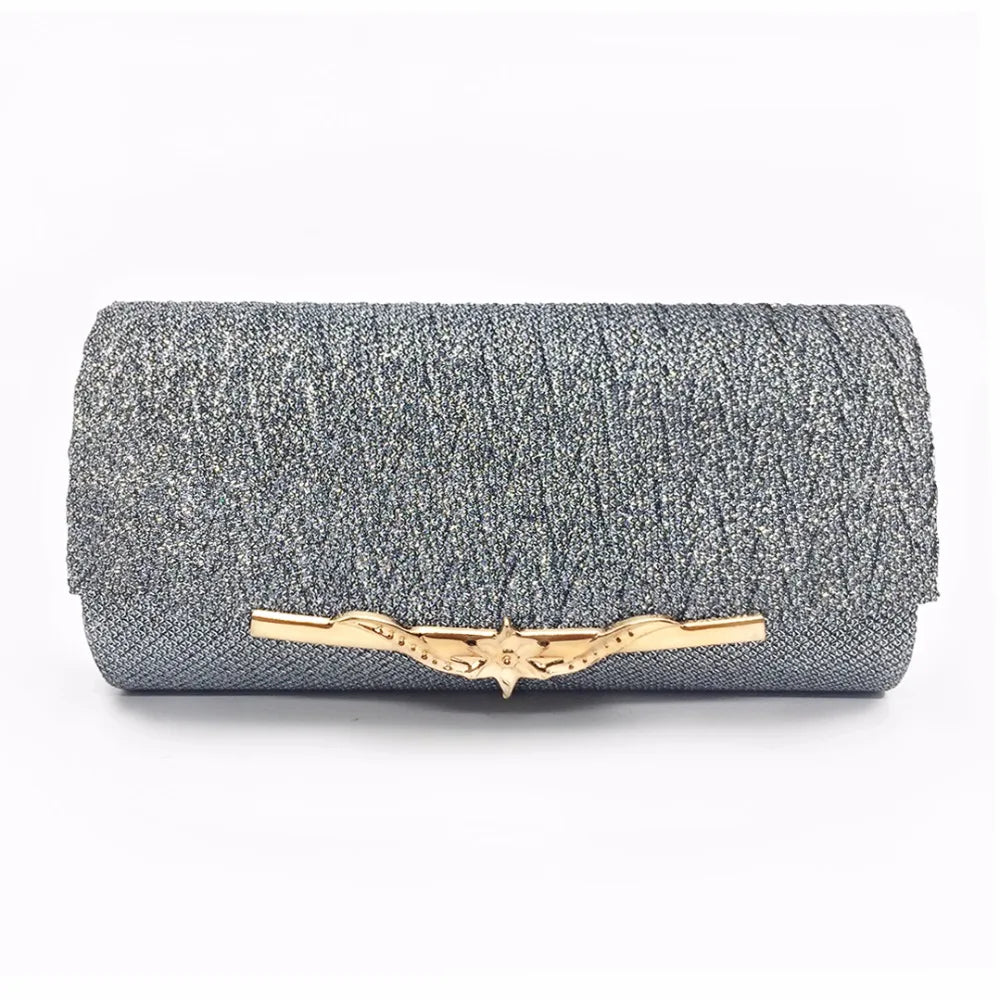 Glitter Evening Bag for Women Wedding Clutch Handbag with Chain Shoulder Strap