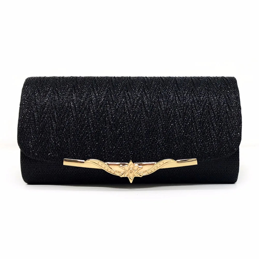 Glitter Evening Bag for Women Wedding Clutch Handbag with Chain Shoulder Strap