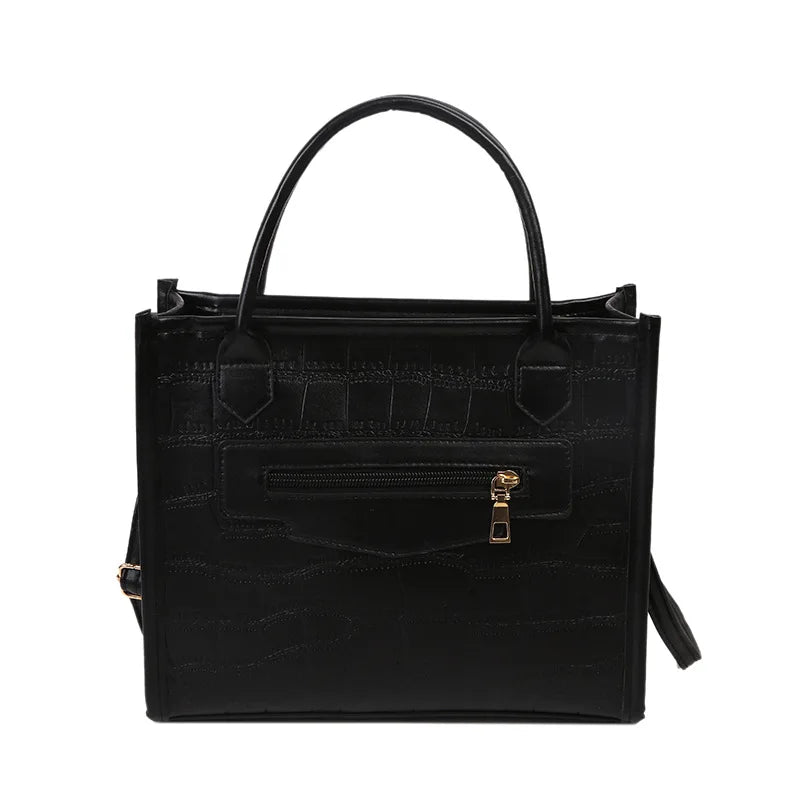Retro Stone Pattern Shoulder Bags Solid Tote Crossbody Bags Casual Bags