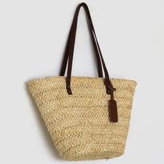 Large Capacity Straw Woven Shoulder Bags Hand-woven Tote Bags