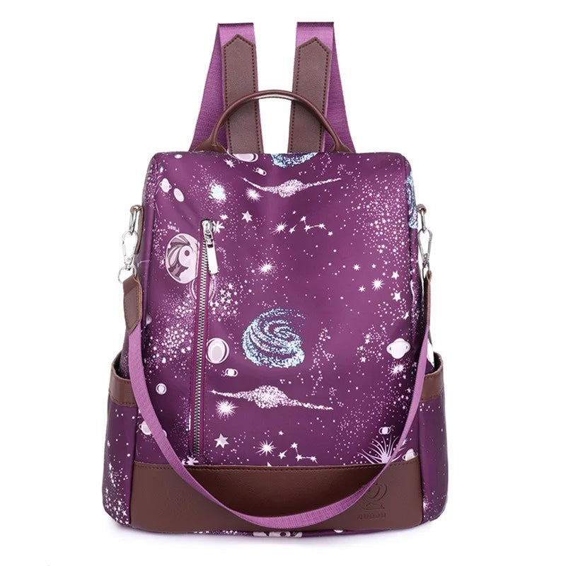 Waterproof Starry Sky Women Backpack Anti-theft School Bags