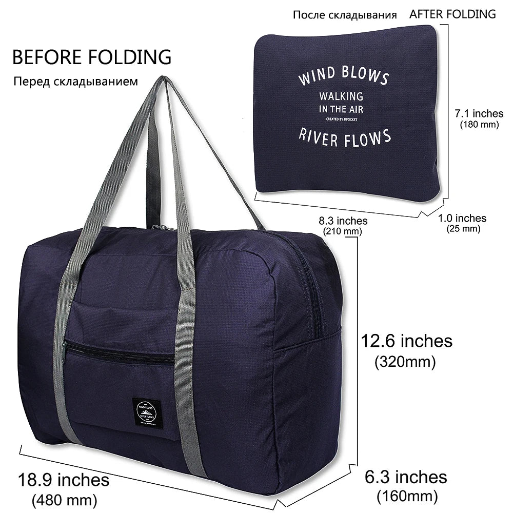 Nylon Travel Bag Large Capacity Tote Duffel for Lady & Men
