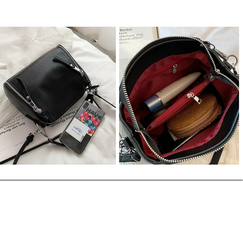 Women Messenger Bags Bucket Bag Leather Crossbody Handbag