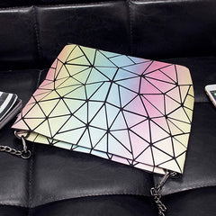 Geometric Luminous Messenger Bag Chain Shoulder Crossbody Women Bolsa