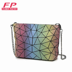 Geometric Luminous Messenger Bag Chain Shoulder Crossbody Women Bolsa