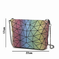 Geometric Luminous Messenger Bag Chain Shoulder Crossbody Women Bolsa