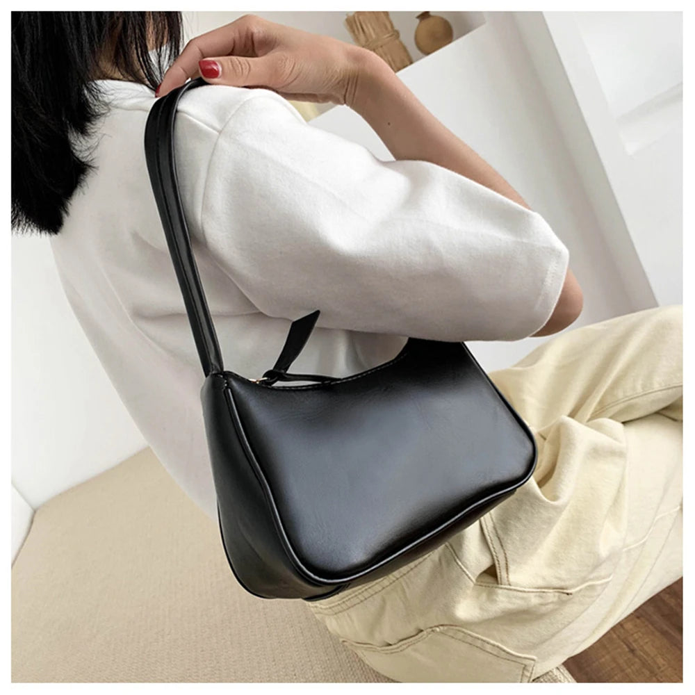 Retro PU Leather Shoulder Tote Underarm Bag