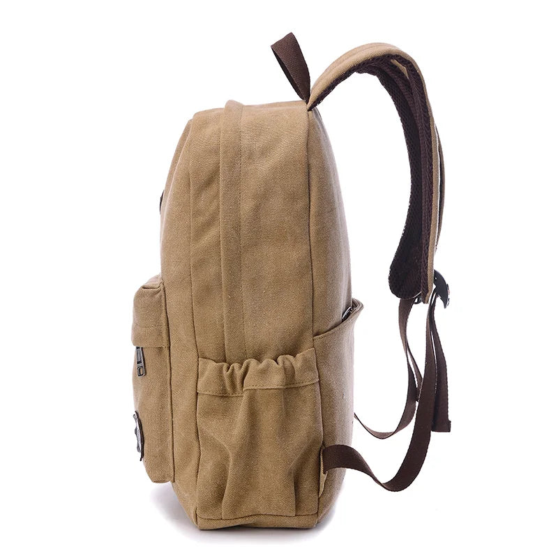 Vintage Men Canvas Backpack School Bag Casual Travel Rucksack Shoulder Laptop