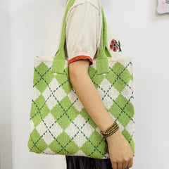 Vintage Diamond Shoulder Bag for Women