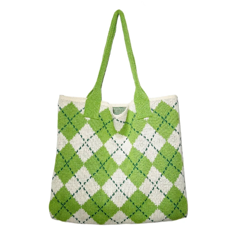 Vintage Diamond Shoulder Bag for Women