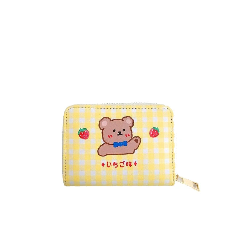 Cute Cartoon Bear Mini Coin Wallet Zipper Purse Key Case