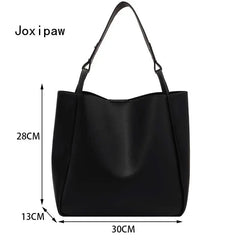 Women's Soft PU Leather Shoulder Bag Casual Handbag Tote Large Capacity